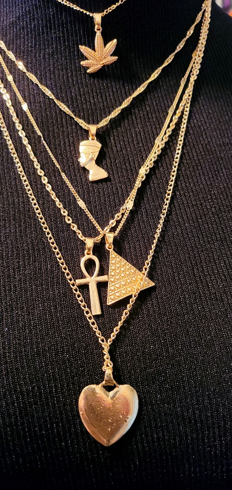 Gold multi layered necklace